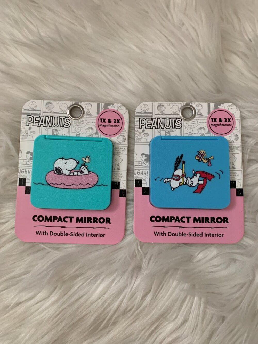 PEANUTS Snoopy & Woodstock Compact Dual Sided Mirror Set of 2